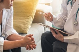 patient talking with doctor