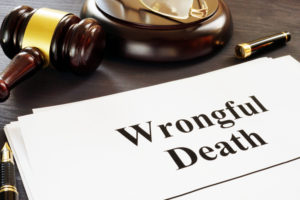 wrongful death report and gavel in court