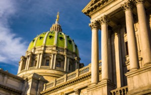 The Pennsylvania state capitol building.