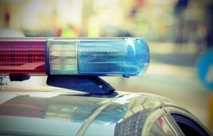 close-up on police car