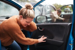 Woman injured in a car accident seeking a car accident loan in Anchorage